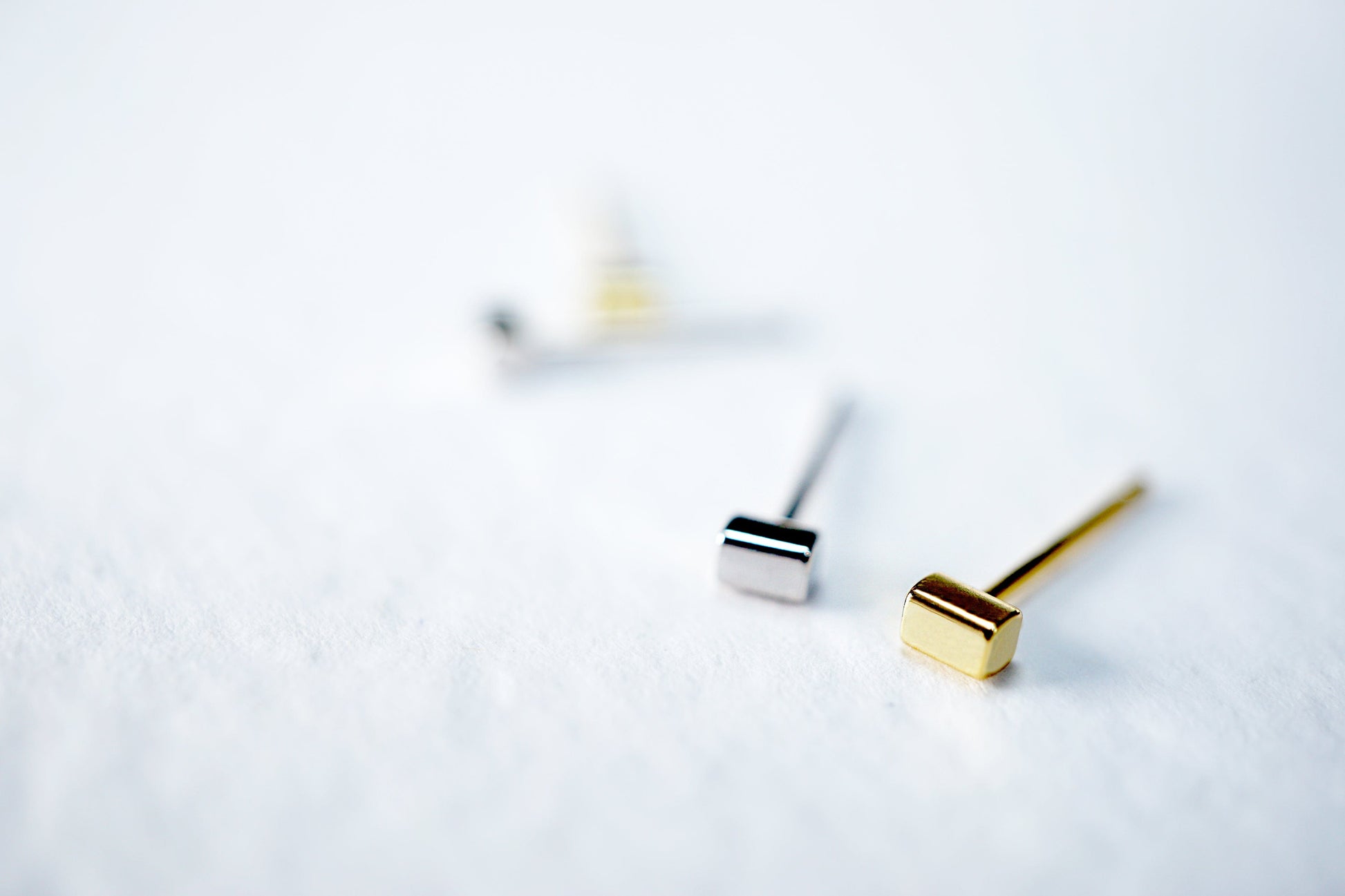 Tiny Gold Rectangle Stud Earrings Tiny Gold Rectangle Stud Earrings