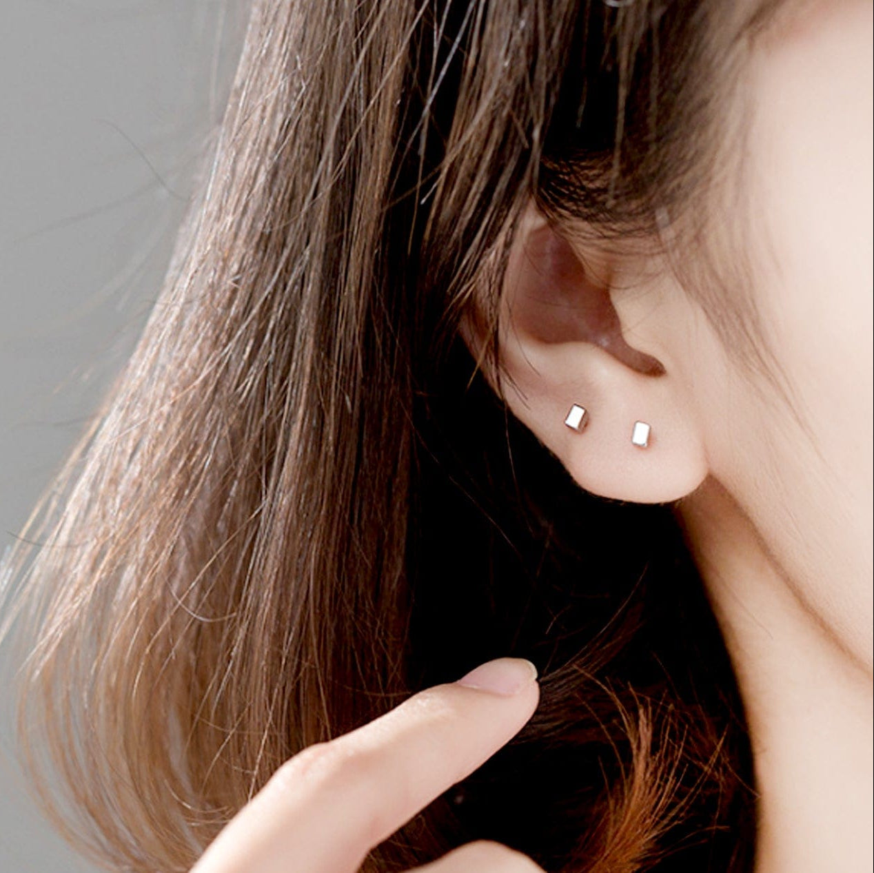Tiny Gold Rectangle Stud Earrings Tiny Gold Rectangle Stud Earrings