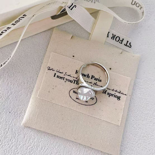 Aurora Keshi Pearl Wide Band Ring