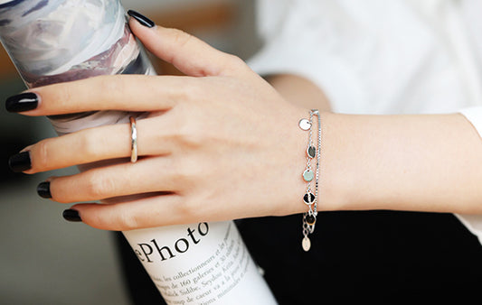 Luna Disc Box Chain Bracelet