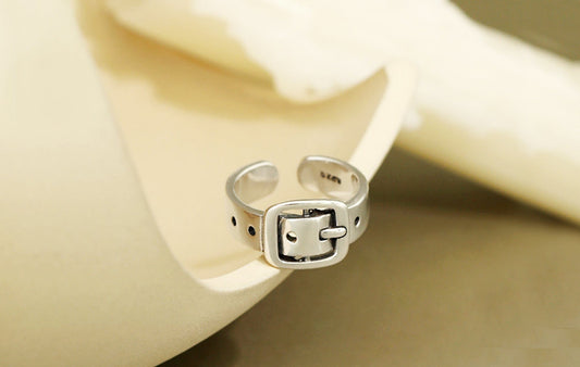Sterling Silver Mini Belt Buckle Ring Sterling Silver Mini Belt Buckle Ring
