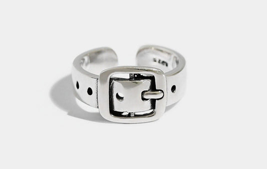 Sterling Silver Mini Belt Buckle Ring Sterling Silver Mini Belt Buckle Ring