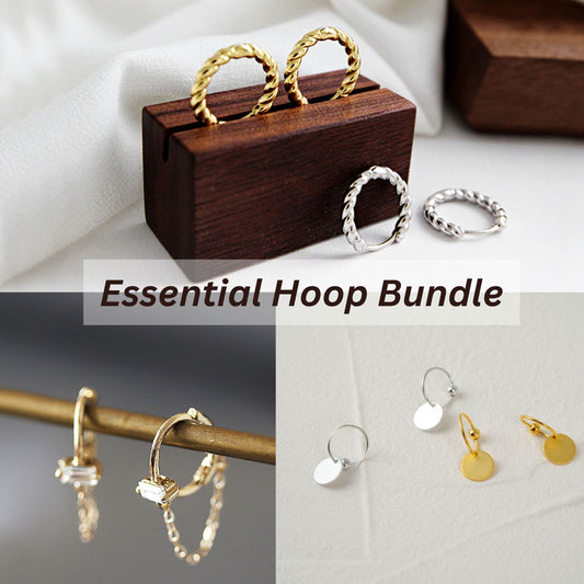 Everyday Ear Stack Bundle – 3-Piece Gold &amp; Silver Huggie Hoops Set