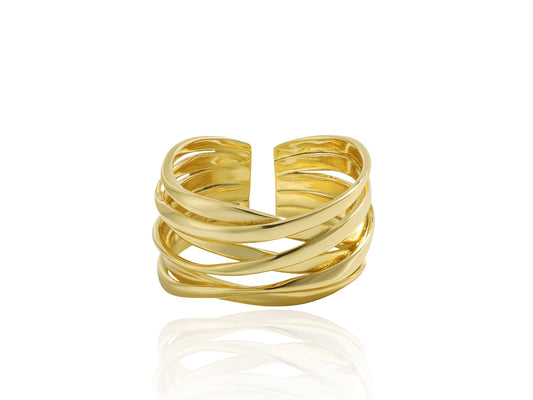 Interwoven Wide Band Ring