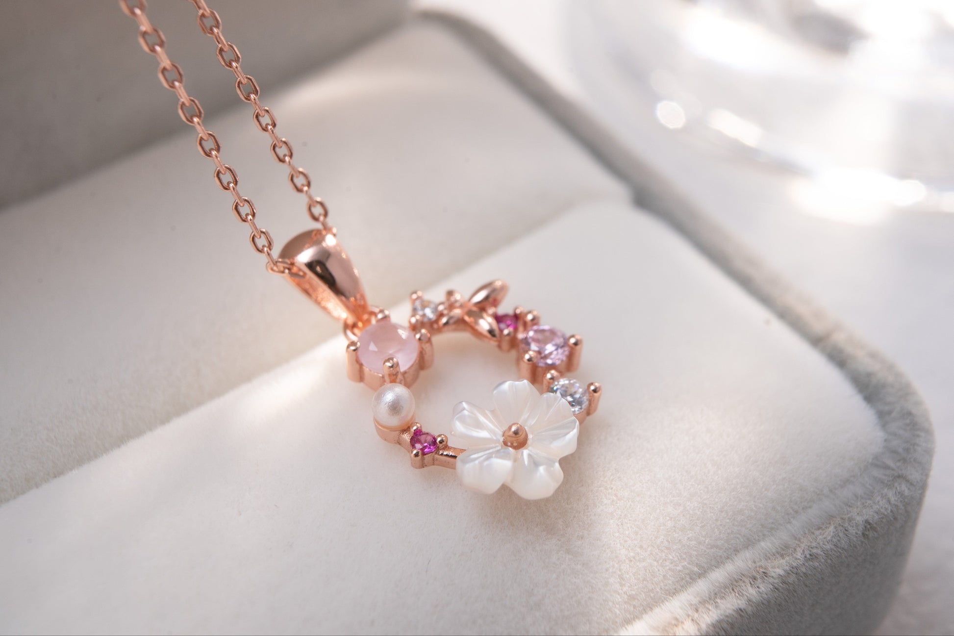 Rose Gold Blossom Charm Necklace Rose Gold Blossom Charm Necklace
