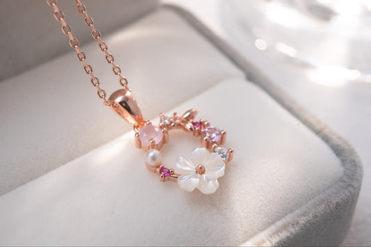 Rose Gold Blossom Charm Necklace Rose Gold Blossom Charm Necklace