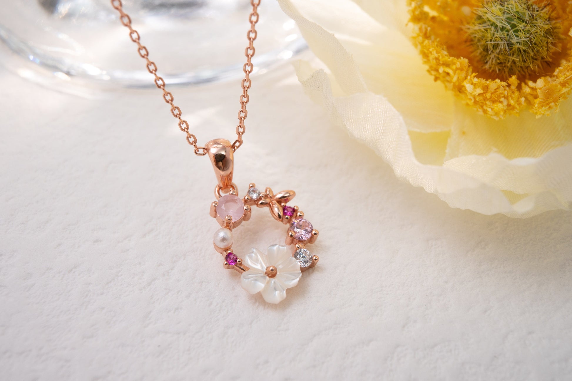Rose Gold Blossom Charm Necklace Rose Gold Blossom Charm Necklace