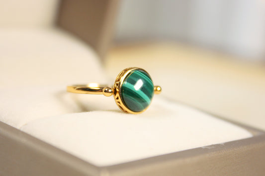 Natural Malachite Glow Ring
