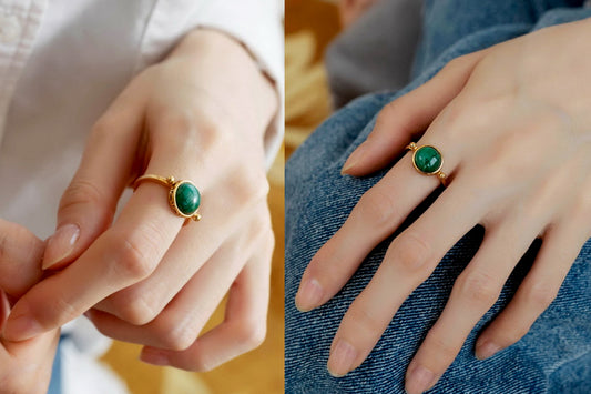 Natural Malachite Glow Ring