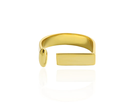 Gold bracelet on a white background