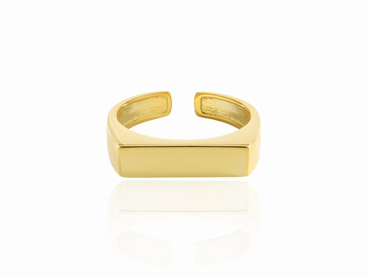 Gold ring on a white background