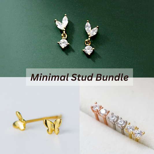 Everyday Mini Stud Trio - 3-Piece Gold & Silver Bundle