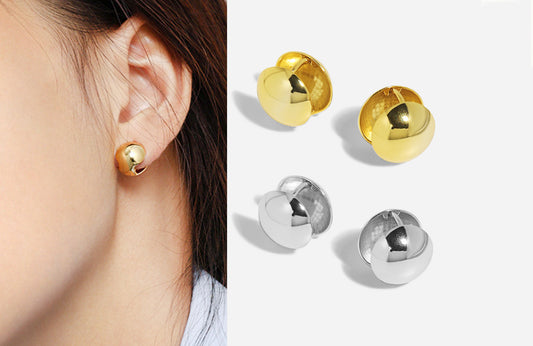 Minimalist Ball Huggie Hoop Earrings